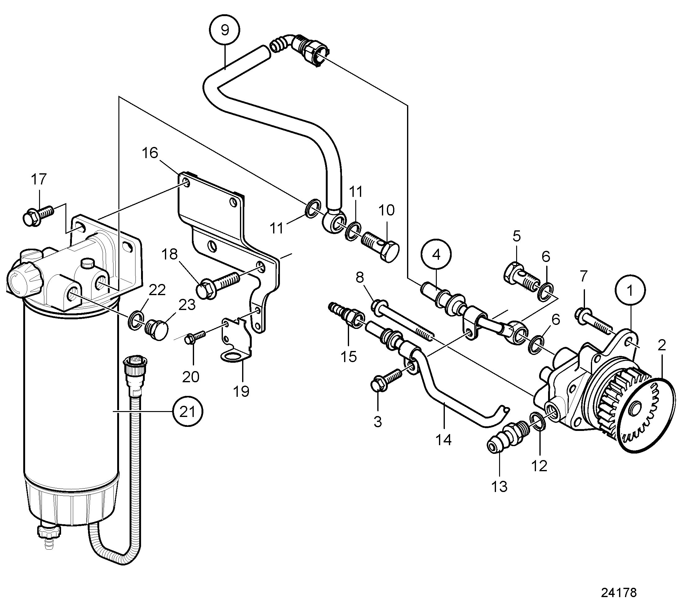 Fuel Pump and Pre Filter with Water Separator