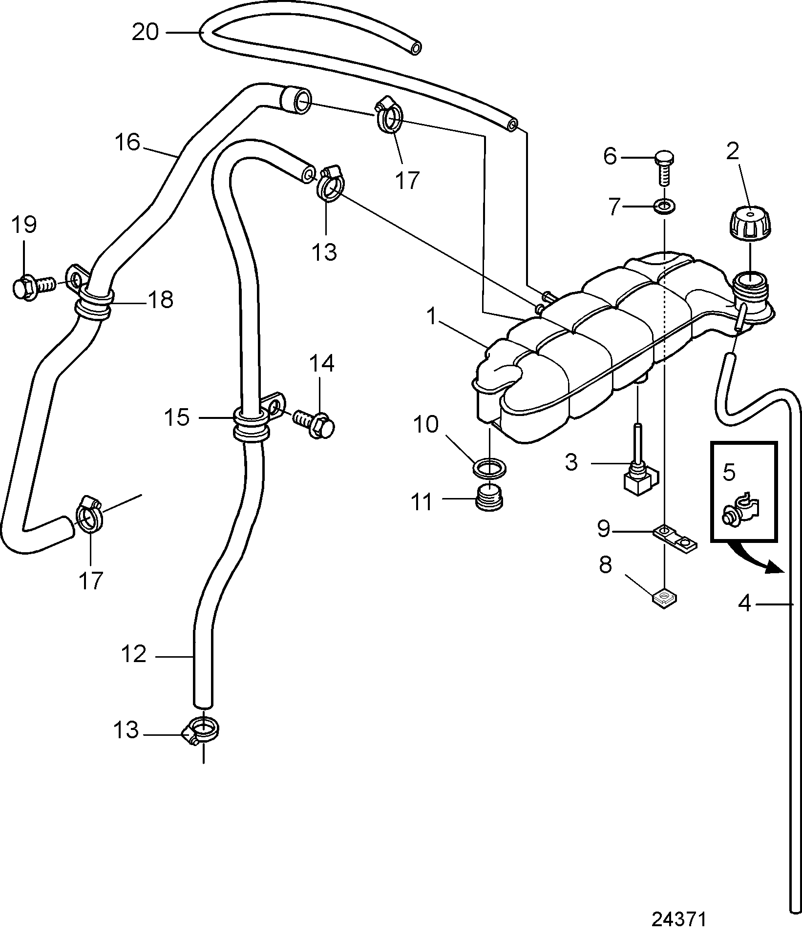 Expansion Tank with Connection Components SN10590632-10944313