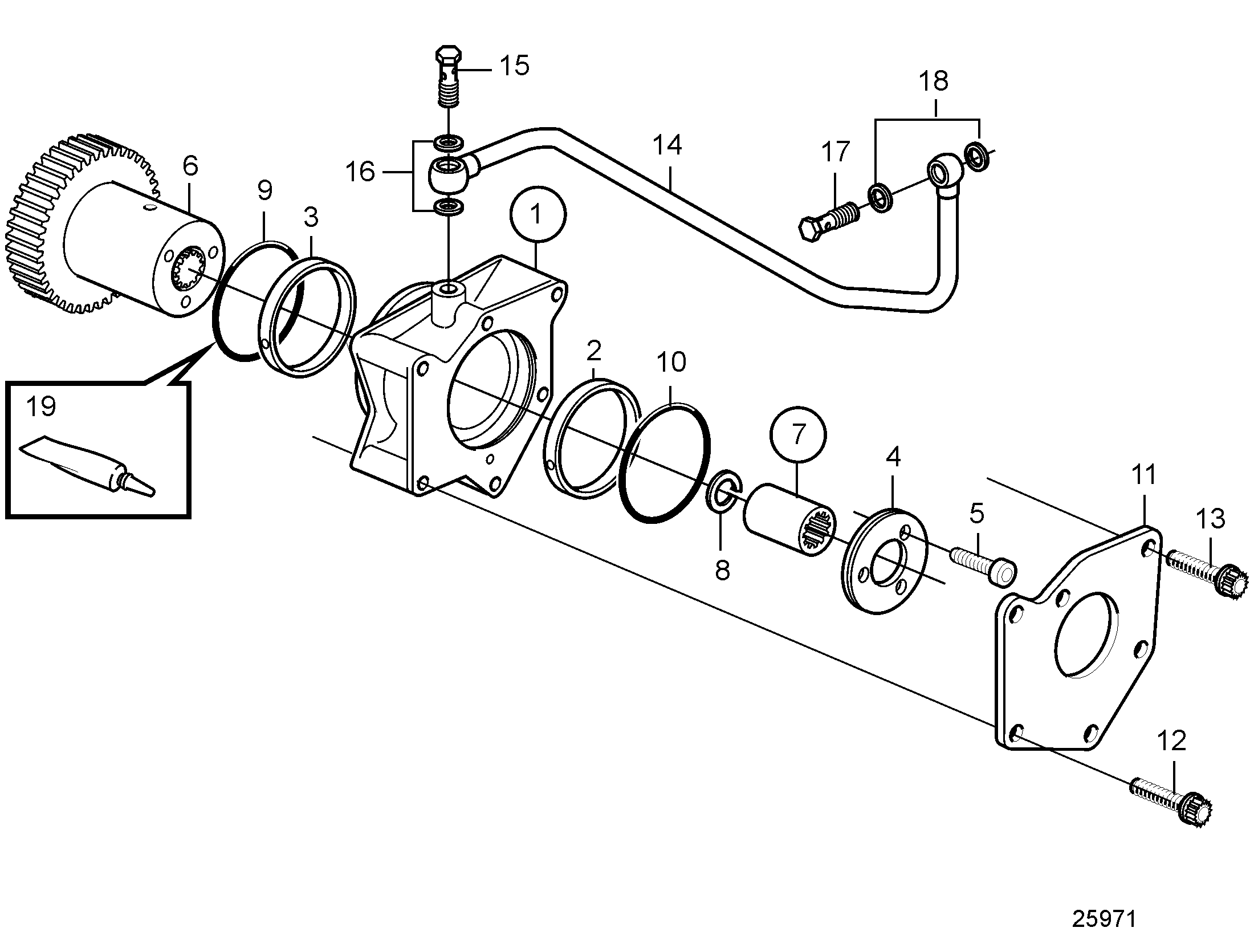 Kit connexion pour pompe hydraul, ''PTO A''. arbre cannelé