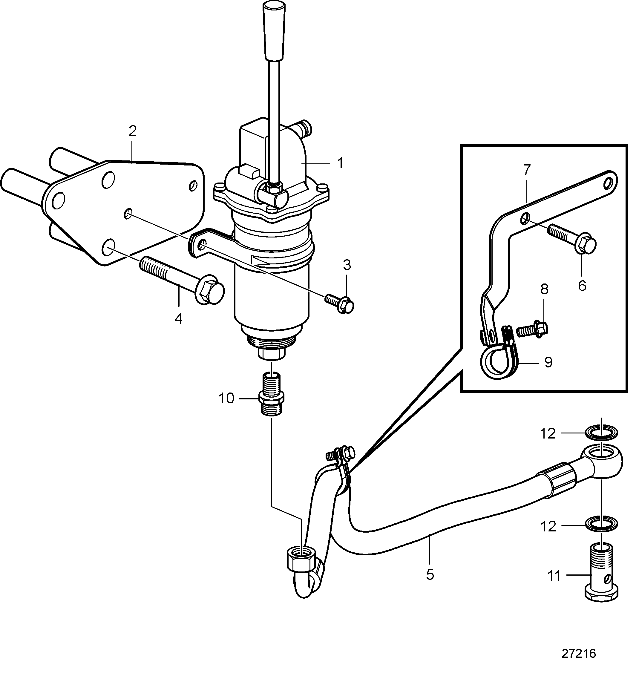 Pompe de vidange d'huile et pièces de montage, montée sur moteur pour carter d'huile en plastique