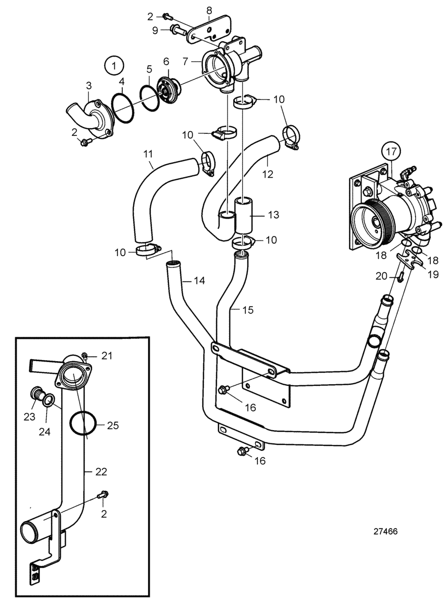 Water Pump and Thermostat for Dual Cooling Circuit