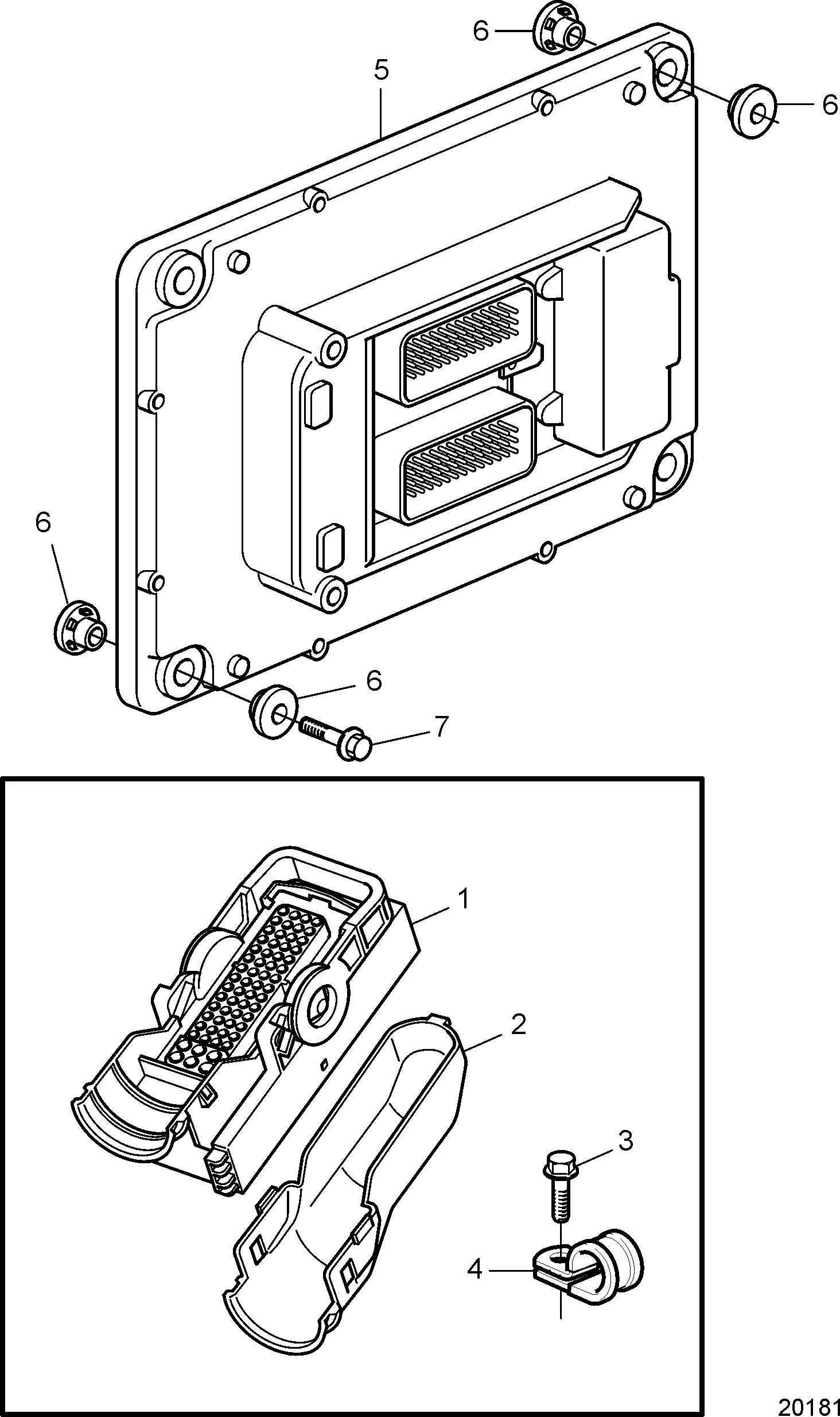 Cable DCU and pressure sender, air filter
