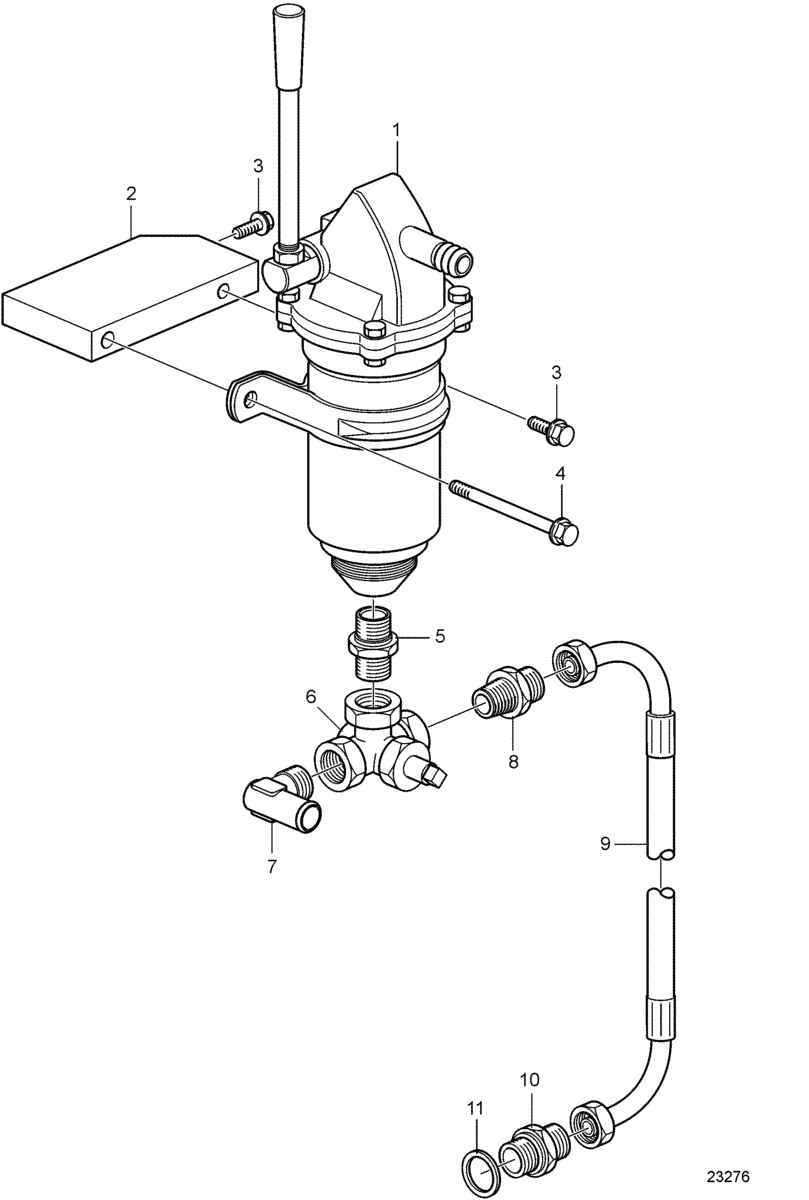 Pompe de vidange d'huile et pièces de montage, montage sur moteur