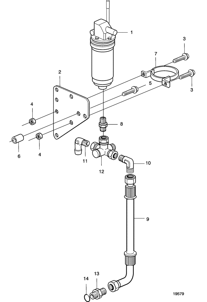 Pompe de vidange d'huile, montage sur moteur (0-5°)