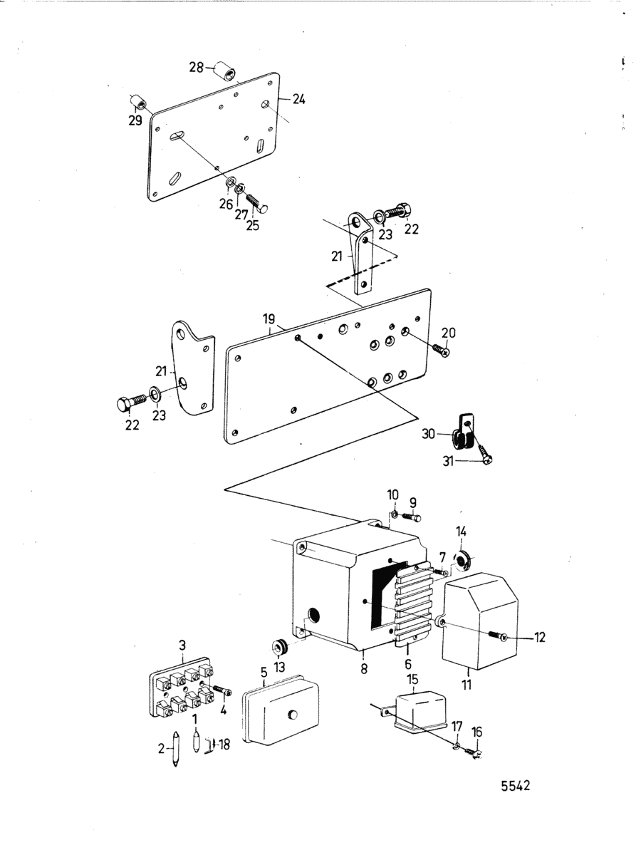 Boitier de connexion et relais intermediaire avec pieces de montage: A