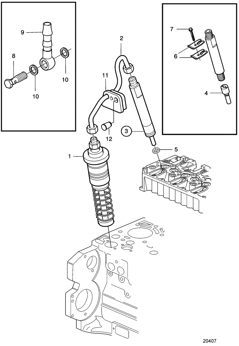 Injecteur et tuyaux de refoulement. stage 2, tier 2: A
