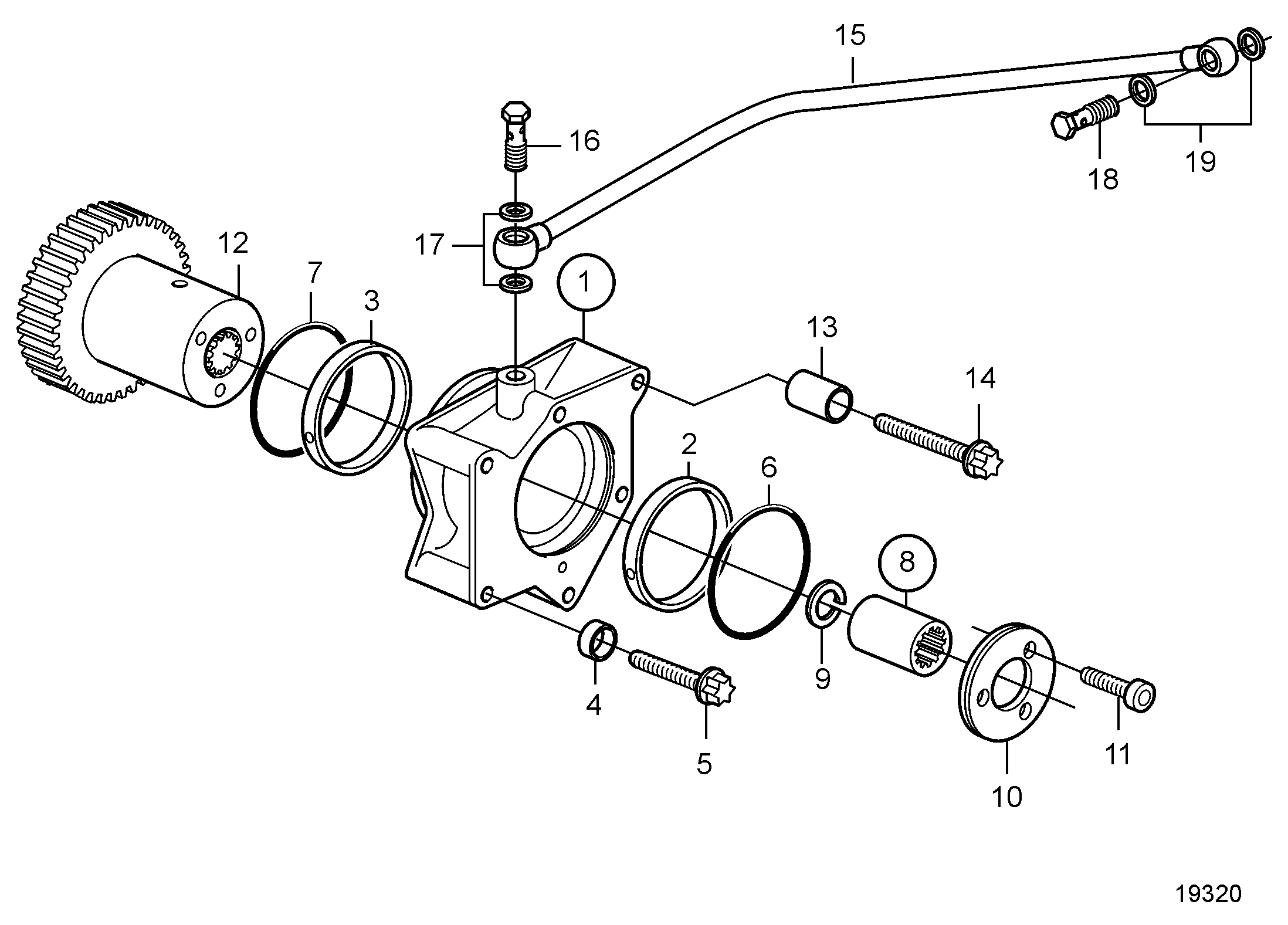 Kit connexion pour pompe hydraul, PTO A. 2 trous, SAE A, arbre 9T-16/32DP