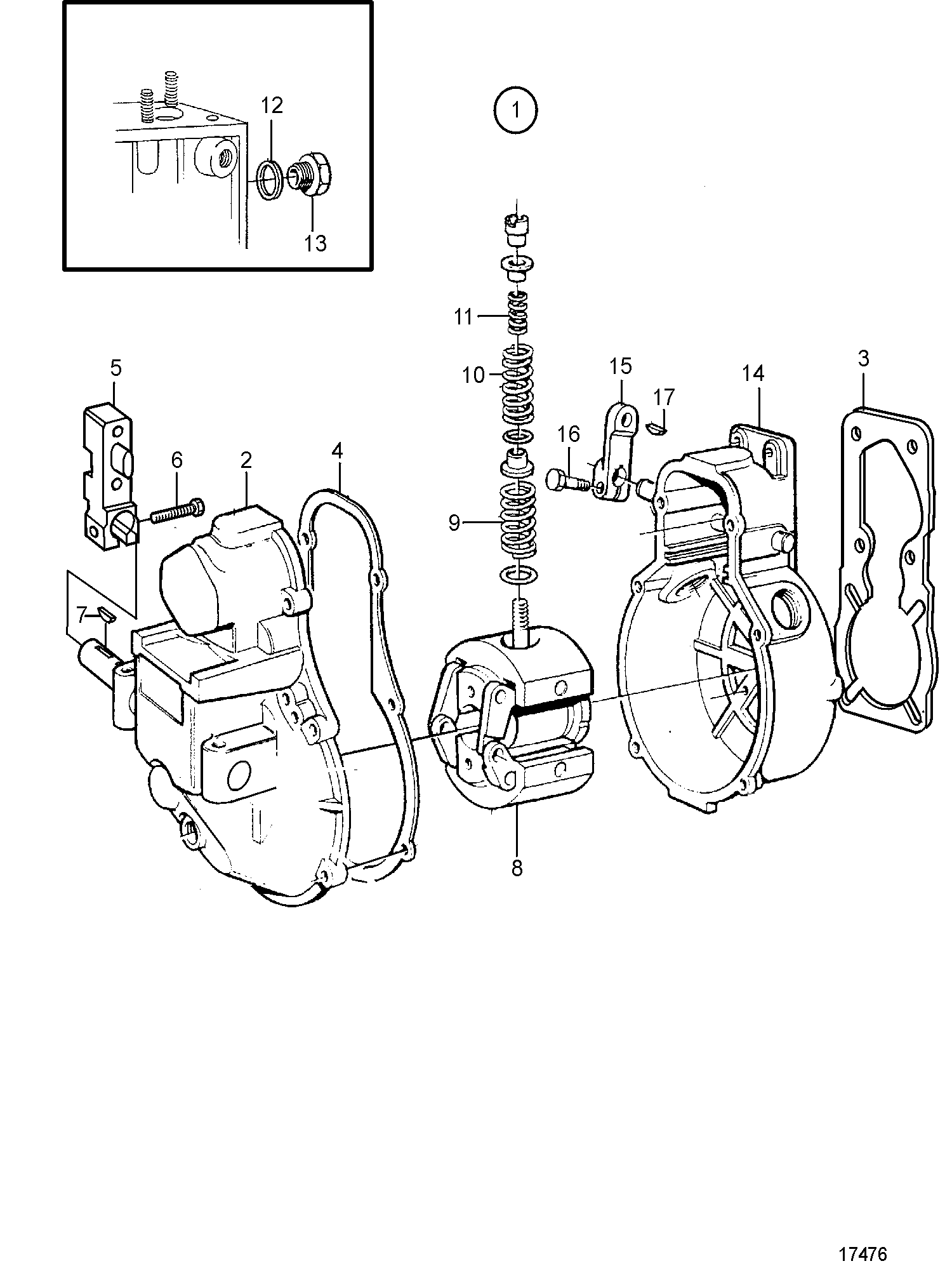 Règulateur centrifuge, pièces