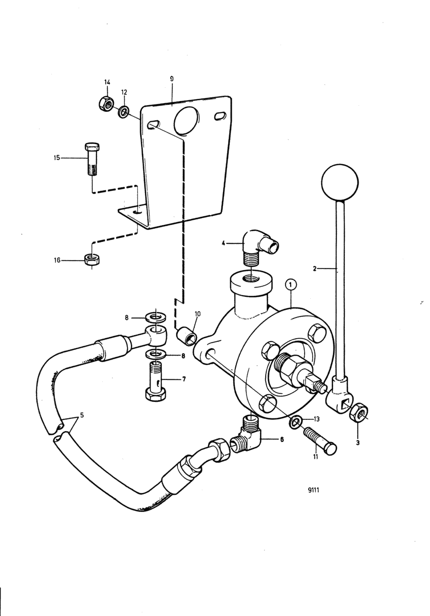 Pompe de cale avec pièces de montage, ancien modèle: A