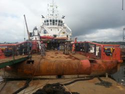 Intervention in Africa with 3 on board Volvo Penta units
